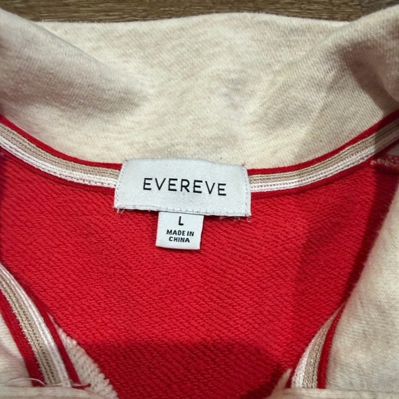 Evereve Mika Red White and Oatmeal Colorblock Pullover - Picture 6 of 8